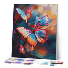 Load image into Gallery viewer, Diamond Painting - Vibrant Butterflies canvas already framed
