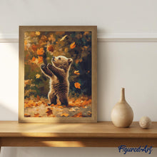 Load image into Gallery viewer, Diamond Painting - Bear and Falling Leaves canvas already framed