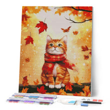 Load image into Gallery viewer, Diamond Painting - Cozy Autumn Cat canvas already framed