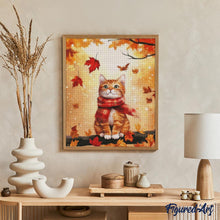 Load image into Gallery viewer, Diamond Painting - Cozy Autumn Cat canvas already framed