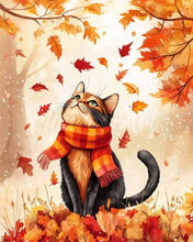 Load image into Gallery viewer, Diamond Painting - Playful Autumn Cat