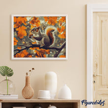 Load image into Gallery viewer, Diamond Painting - Autumn Squirrel canvas already framed