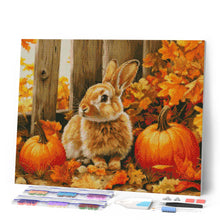 Load image into Gallery viewer, Diamond Painting - Bunny and Pumpkins canvas already framed