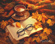 Load image into Gallery viewer, Diamond Painting - Autumn Tea and Book canvas already framed