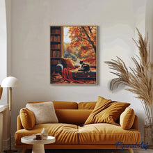 Load image into Gallery viewer, Diamond Painting - Cat's Autumn View canvas already framed