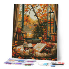 Load image into Gallery viewer, Diamond Painting - Cosy Autumn Reading canvas already framed