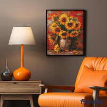Load image into Gallery viewer, Diamond Painting - Autumn Sunflowers Vase canvas already framed