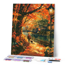 Load image into Gallery viewer, Diamond Painting - Dog Walk in Autumn
