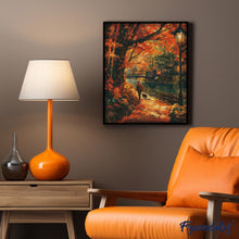 Load image into Gallery viewer, Diamond Painting - Dog Walk in Autumn