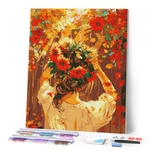 Load image into Gallery viewer, Diamond Painting - Girl with Autumn Wreath