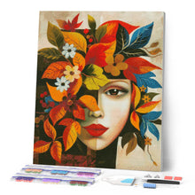 Load image into Gallery viewer, Diamond Painting - Picasso-inspired Autumn Flora Face canvas already framed