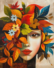 Load image into Gallery viewer, Diamond Painting - Picasso-inspired Autumn Flora Face canvas already framed
