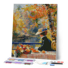 Load image into Gallery viewer, Diamond Painting - Renoir-inspired Autumn Lady canvas already framed