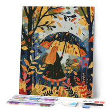 Load image into Gallery viewer, Diamond Painting - Girl with Umbrella in Autumn