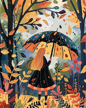 Load image into Gallery viewer, Diamond Painting - Girl with Umbrella in Autumn