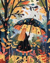 Load image into Gallery viewer, Diamond Painting - Girl with Umbrella in Autumn