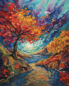 Diamond Painting - Van Gogh-inspired Surreal Autumn