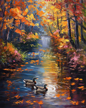 Load image into Gallery viewer, Diamond Painting - Golden Pond in Autumn