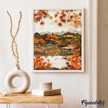 Load image into Gallery viewer, Diamond Painting - Japanese Temple by Autumn Lake