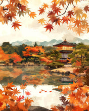 Load image into Gallery viewer, Diamond Painting - Japanese Temple by Autumn Lake