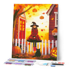 Load image into Gallery viewer, Diamond Painting - Little Witch and Her Black Cat