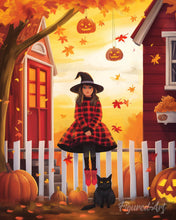 Load image into Gallery viewer, Diamond Painting - Little Witch and Her Black Cat