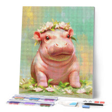 Load image into Gallery viewer, Diamond Painting - Baby Girl Hippo