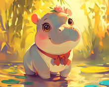 Load image into Gallery viewer, Diamond Painting - Happy Baby Hippo