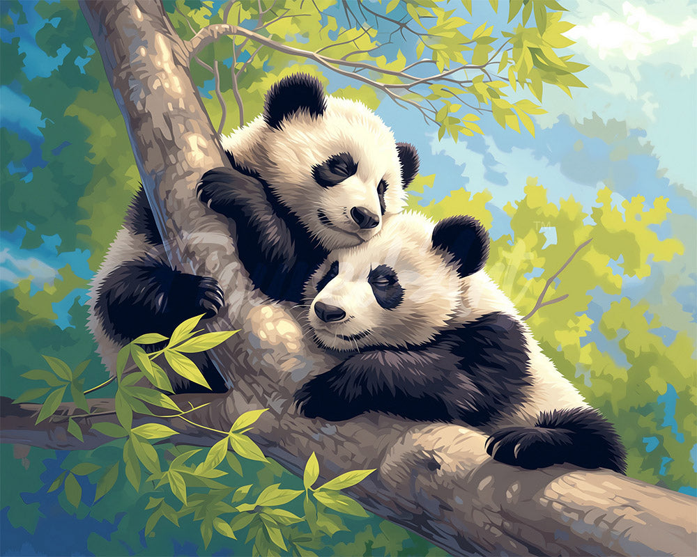 Diamond Painting - Pandas on a Branch – Figured'Art