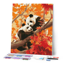 Load image into Gallery viewer, Diamond Painting - Panda Twins in Autumn