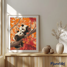 Load image into Gallery viewer, Diamond Painting - Panda Twins in Autumn