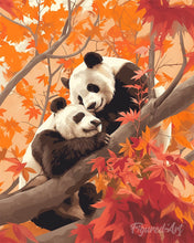 Load image into Gallery viewer, Diamond Painting - Panda Twins in Autumn