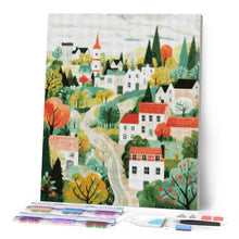 Load image into Gallery viewer, Diamond Painting - Green Enchanted Village