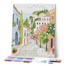 Load image into Gallery viewer, Diamond Painting - Pastel Hillside Town