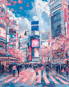 Diamond Painting - Shibuya Cherry Blossoms