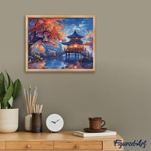 Load image into Gallery viewer, Diamond Painting - Pagoda in Autumn Night canvas already framed