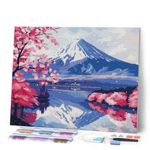 Load image into Gallery viewer, Diamond Painting - Mount Fuji and Sakura Lake canvas already framed