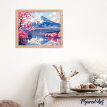 Load image into Gallery viewer, Diamond Painting - Mount Fuji and Sakura Lake canvas already framed