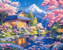 Load image into Gallery viewer, Diamond Painting - Sakura House by the Pond