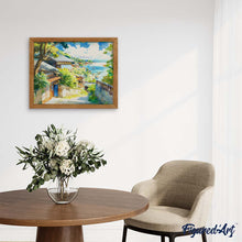 Load image into Gallery viewer, Diamond Painting - Seaside Village in Japan canvas already framed