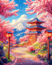 Load image into Gallery viewer, Diamond Painting - Sakura Road to the Pagoda canvas already framed