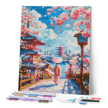 Load image into Gallery viewer, Diamond Painting - Sakura Street in Kyoto canvas already framed