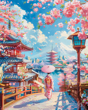 Load image into Gallery viewer, Diamond Painting - Sakura Street in Kyoto canvas already framed