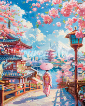 Load image into Gallery viewer, Diamond Painting - Sakura Street in Kyoto canvas already framed