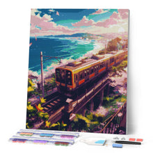 Load image into Gallery viewer, Diamond Painting - Sakura Railway by the Ocean