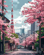 Load image into Gallery viewer, Diamond Painting - Tokyo Sakura Street canvas already framed