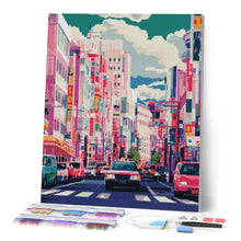 Load image into Gallery viewer, Diamond Painting - Bustling Street of Japan canvas already framed