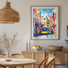 Load image into Gallery viewer, Diamond Painting - Tokyo City Bus canvas already framed