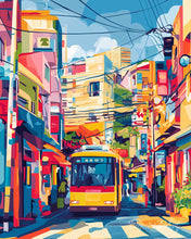 Load image into Gallery viewer, Diamond Painting - Tokyo City Bus canvas already framed