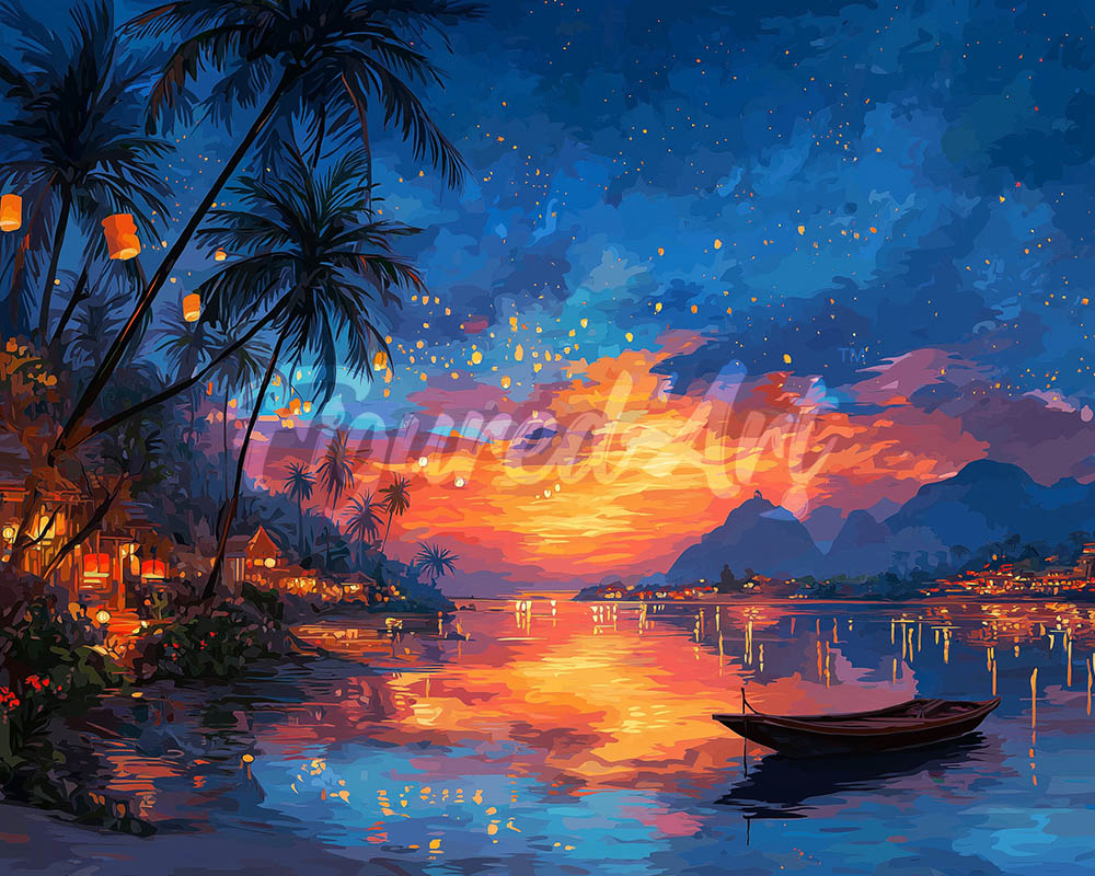 Diamond Painting - Lantern Beach Sunset
